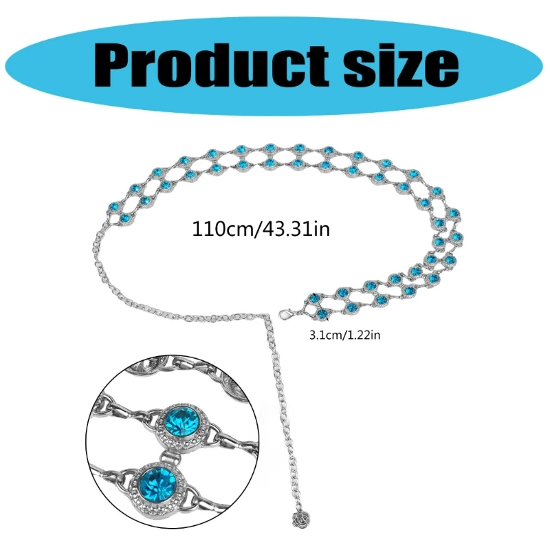 Женская модная цепочка с кристаллами, длинная поясная цепочка, платье, короткая юбка, поясная цепочка для модных женских нарядов