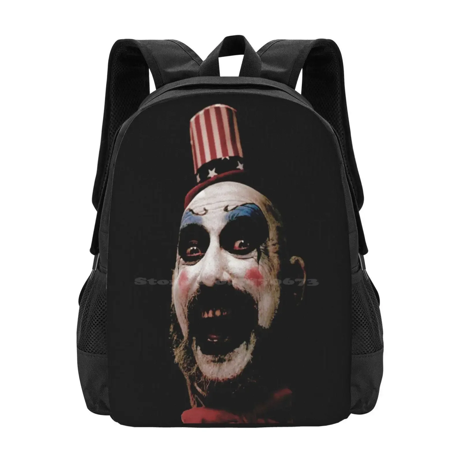 

Spaulding Pattern Design Bag Student's Backpack Captain Spaulding Rob Zombie House Of 1000 Corpses Clown Horror Funny Cosplay