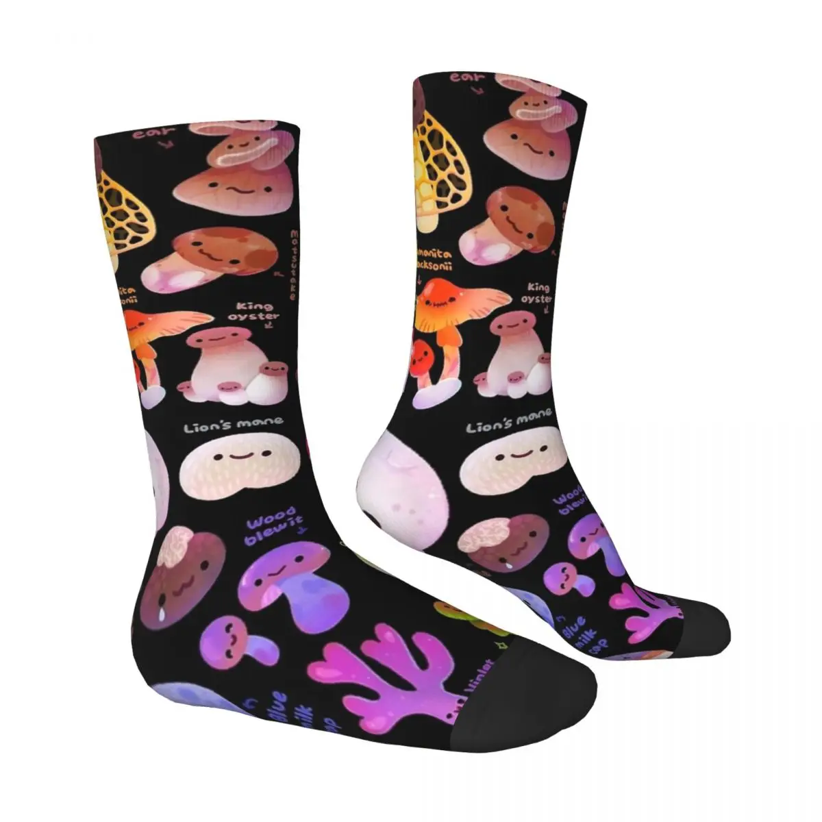 Mushroom Name Socks Autumn Stockings Casual Men Quality Socks Pattern Running Non Slip Socks