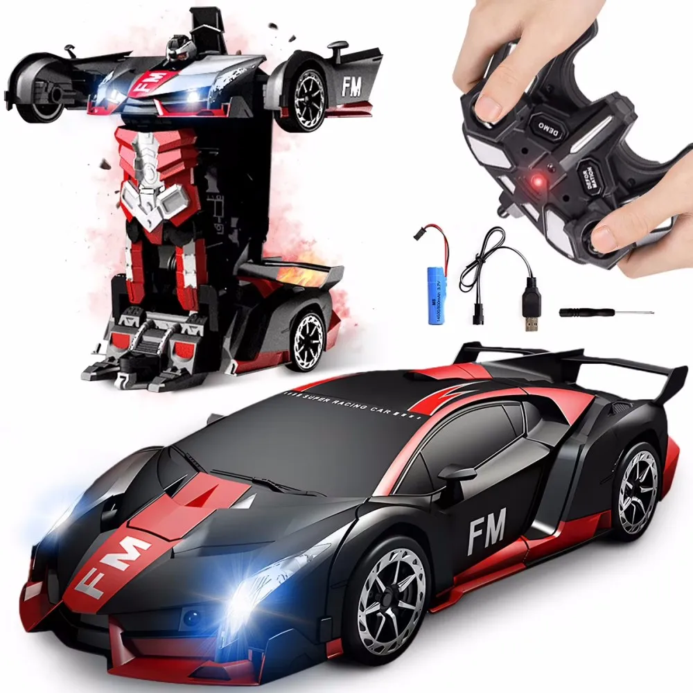 

Remote Control Car RC Cars One-Button Transforming 360° Rotation Drifting 1:18 Toy Gift for Kids 4-8 Years Old Boys/Girls Red