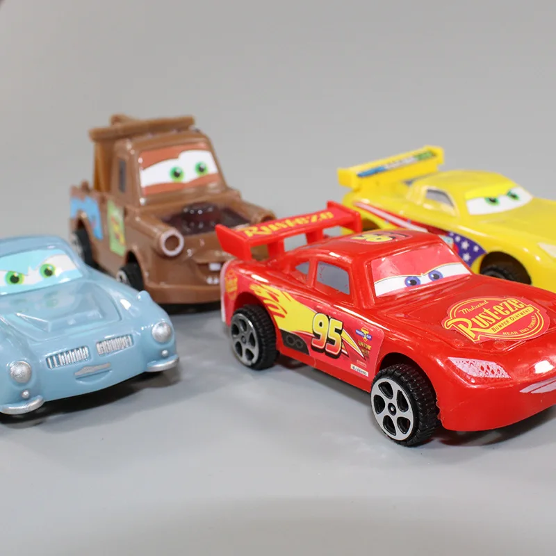 4PCS Kawaii Cars Action Figure Model Toys Movie Peripherals Anime Figures Cake Decorations Lightning McQueen Kids Birthday Gifts