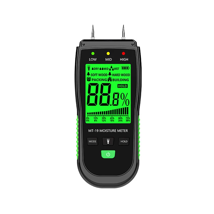 

New design 2 in 1 digital moisture meter MT19 for the softwood hardwood packing material building material industry