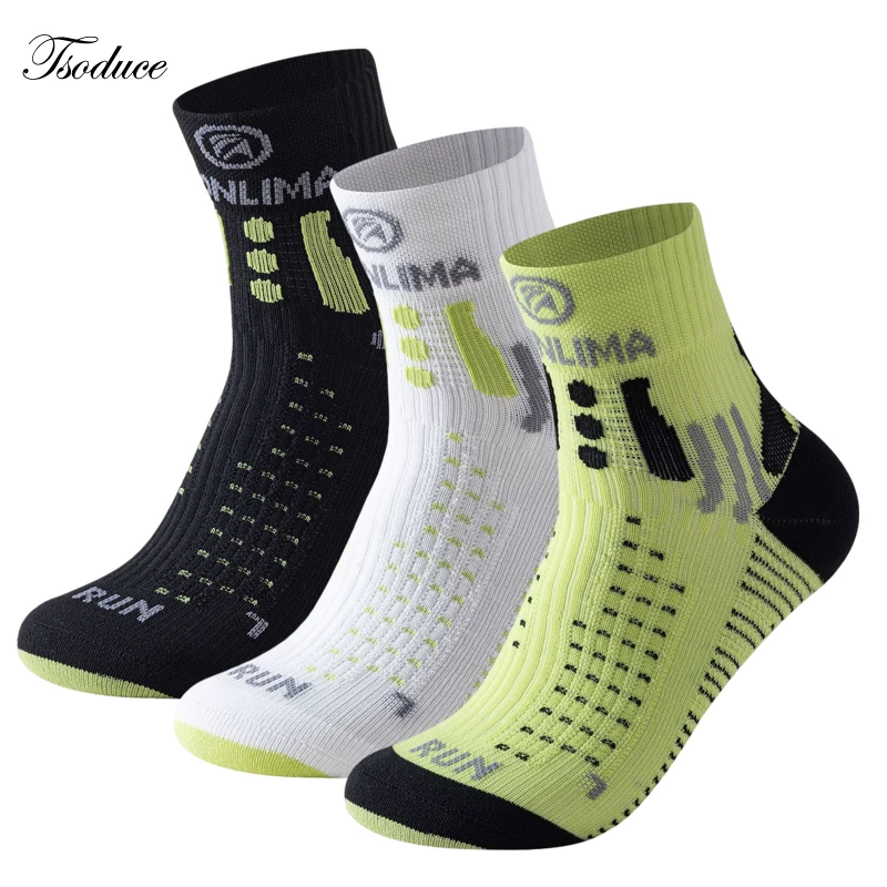 Fitness Sports Socks Men Women Middle Tube Non-Slip Quick-Drying Breathable Running Marathon Basketball Training Socks