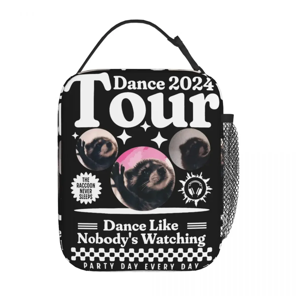 Pedro Dancing Raccoon Merch Insulated Lunch Bag For Outdoor Cute Animal Food Storage Bag Leakproof Thermal Cooler Lunch Box