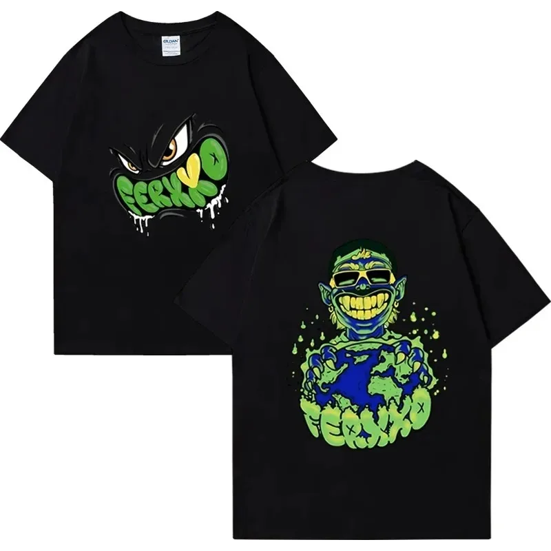 Feid Ferxxo ألبوم SIXDO تي شيرت الرجال النساء رائجة البيع عادية تي شيرت الملابس المتضخم تي شيرت قصير الأكمام للجنسين ملابس علوية من القطن #1