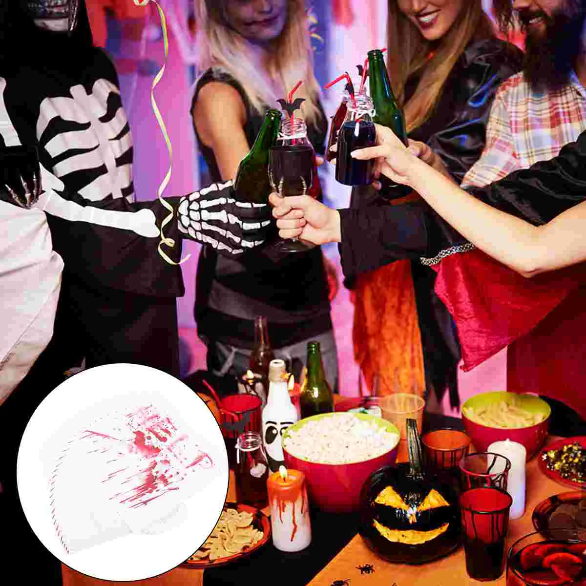 40PCS Halloween Themed Paper Napkin Disposable Tissue Printing Napkins Party Decor (Blood Handprint)