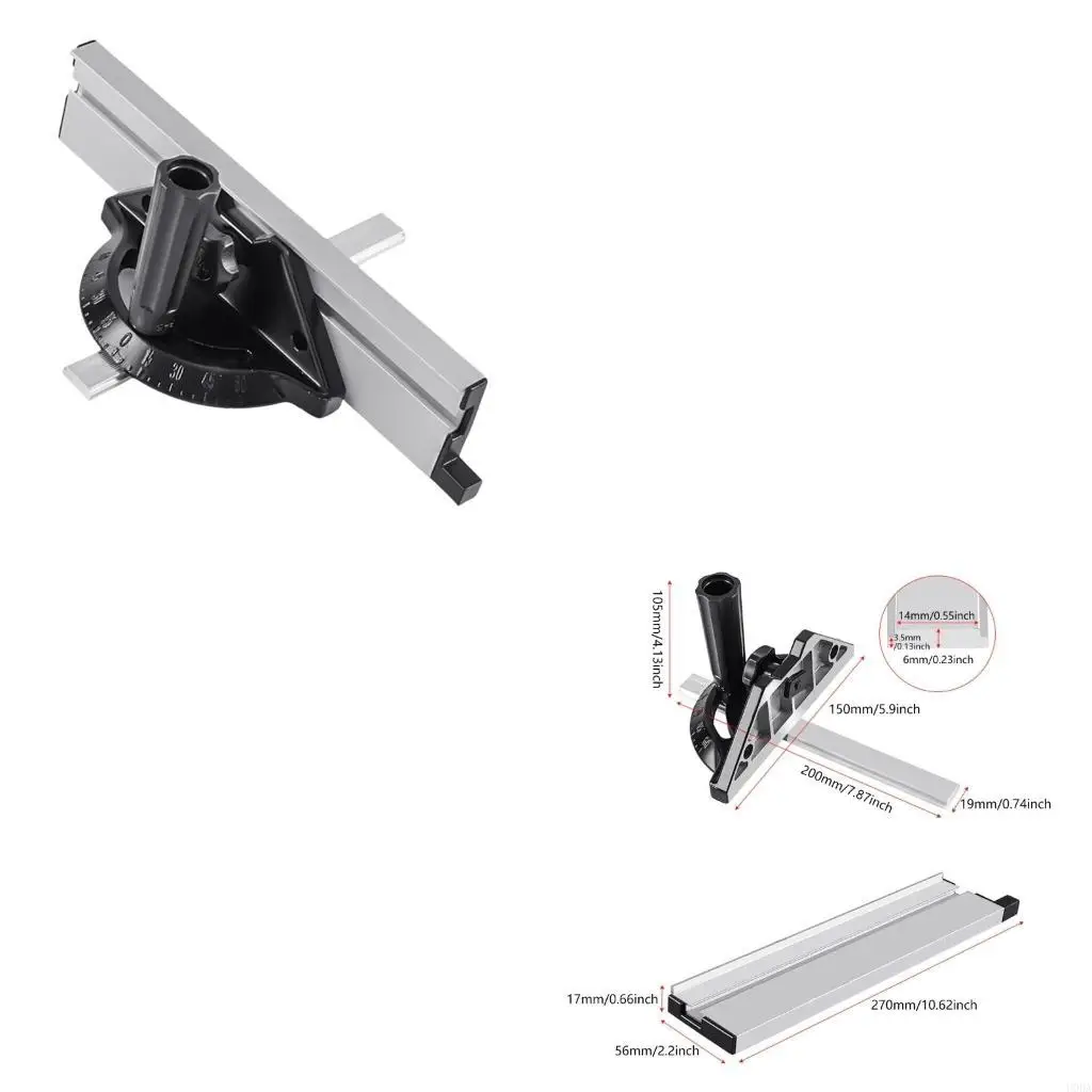 مسطرة لوحة زاوية الألومنيوم لجدول نشر طاولة كتلة دفع سور قابلة للتعديل مقاييس القطع الخشبية الخشبية