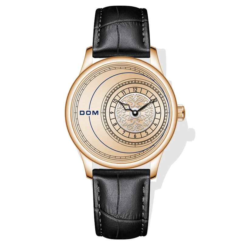 ساعة يد كوارتز للرجال ، ساعات معصم جلدية سوداء ، مقاومة للماء ، ذهبية ، الموضة ، الأعمال ، للرجال ، الهدايا ،