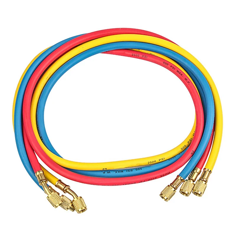 A33R-1.5M AC Charging Hose Tube Kit Hose Low Loss Fittings For R134A R12 R22 Refrigerant Air Conditioning Manifold Gauge Easy In