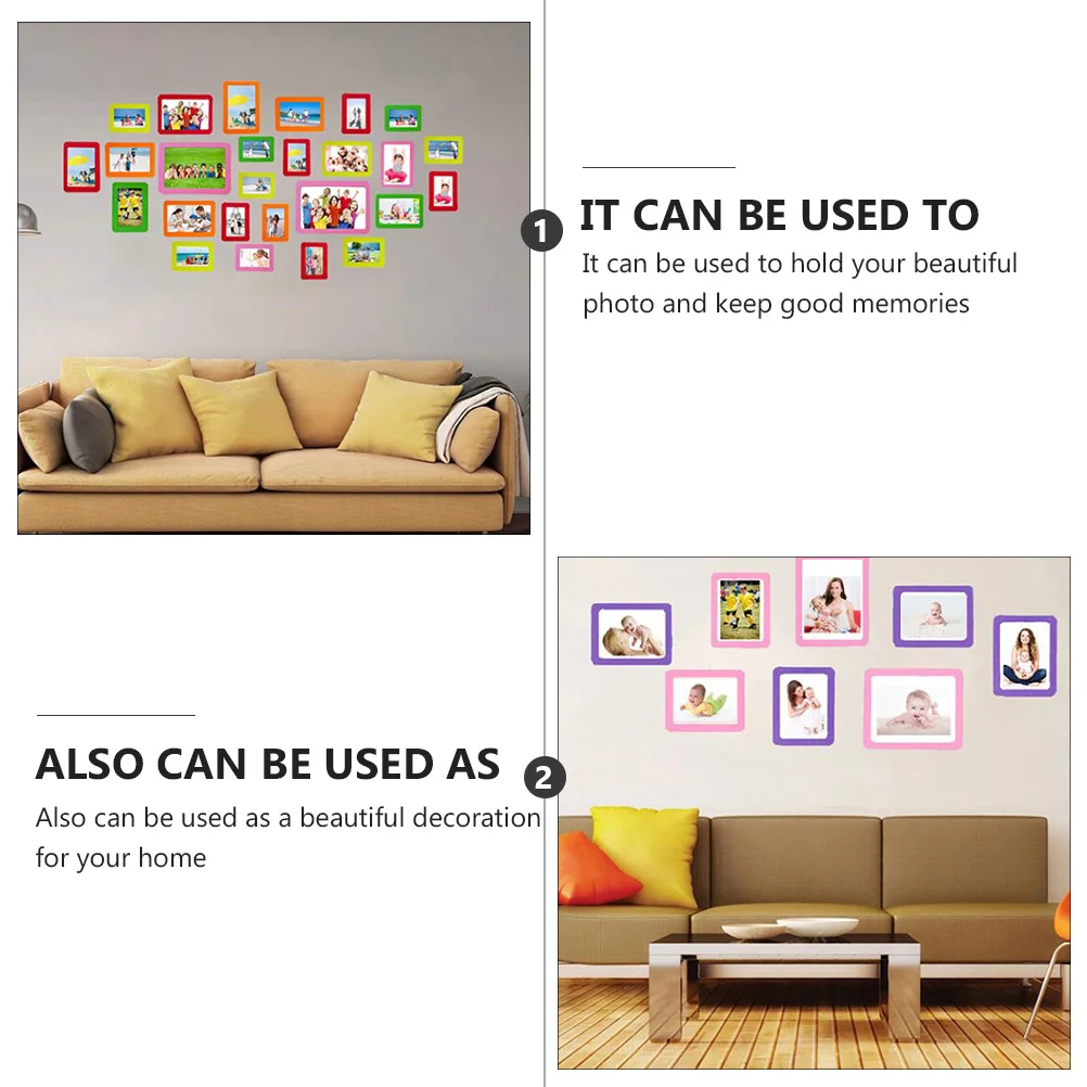 

6Pcs Creative Magnetic Photo Frame Stickers Picture Holders Refrigerator Photo Frame Decor Strong Adsorbent Eva Material
