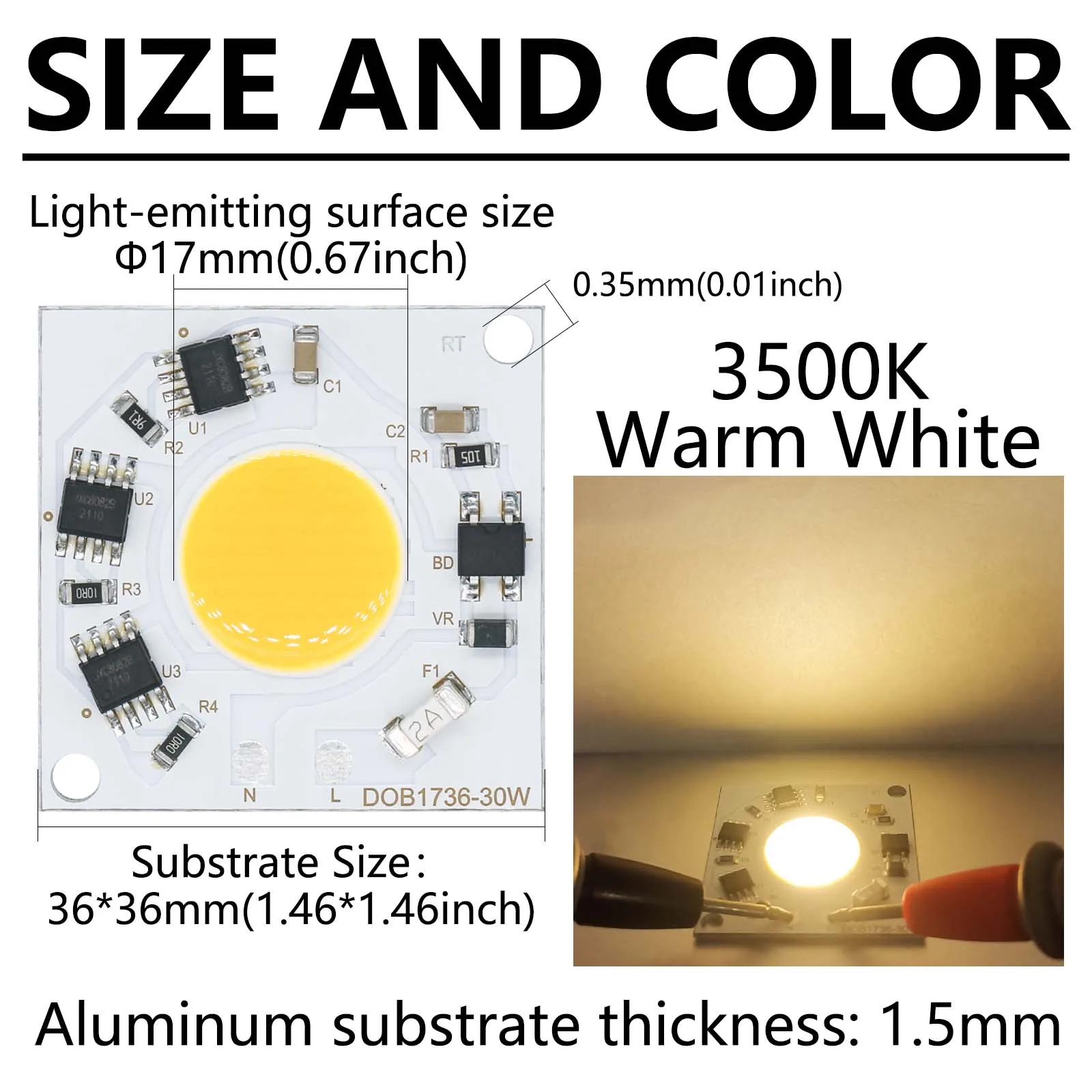 30W Super Bright LED Chip LED Lamp Beads AC 220V 240V Smart IC No Need Driver Cold Warm White DIY For Spot Lights Flood Lights