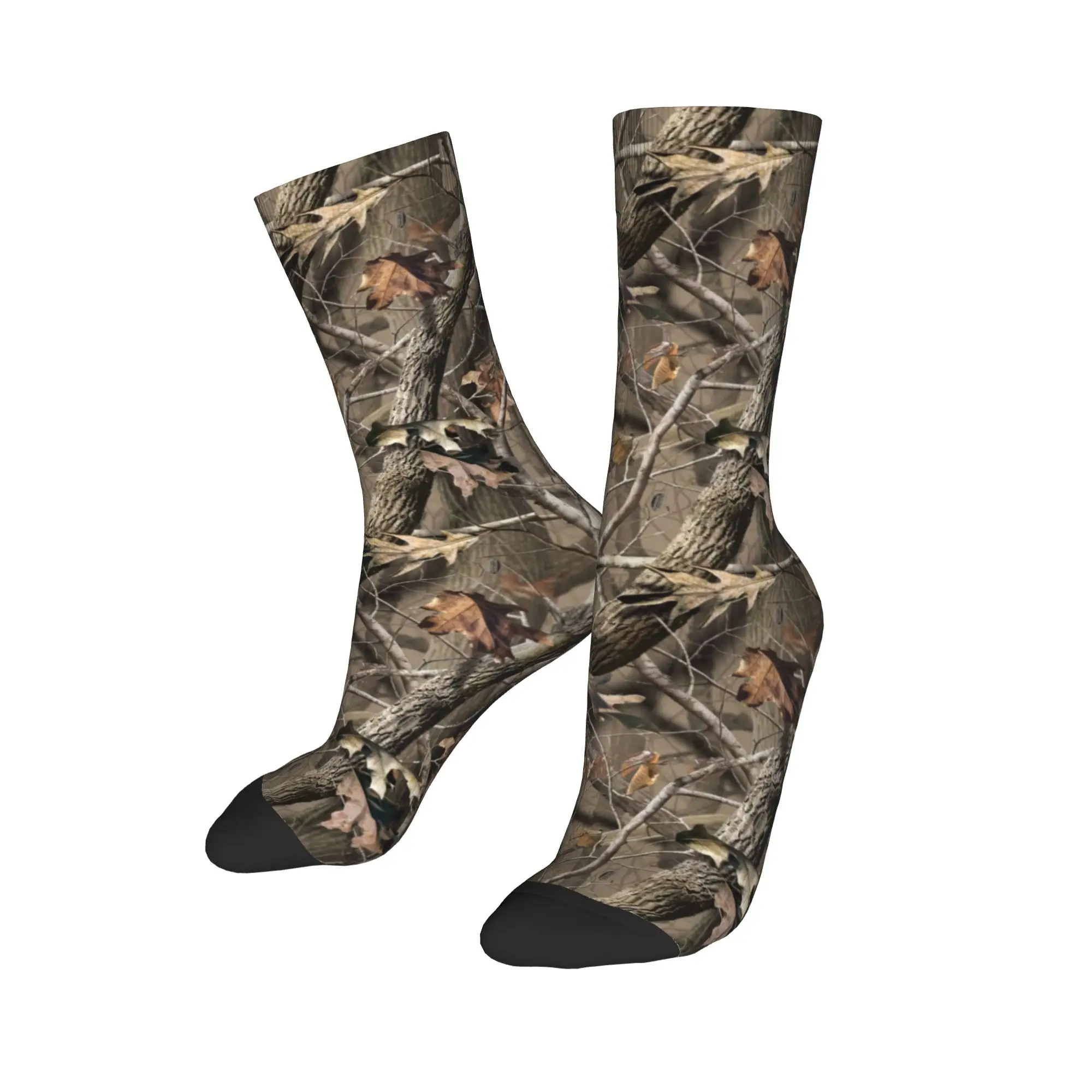 Custom Real Tree Camouflage Camo Men's Crew Socks Unisex Cute Military Popular Spring Summer Autumn Winter Dress Socks