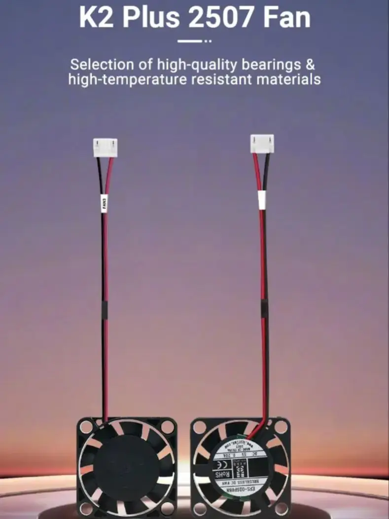 Wentylator K2 Plus 24V 3010, wentylator do heatbreaku K2 Plus 2507 Axial-tech, wentylator silnika ekstruderu do drukarki 3D K2 Plus — zdjęcie produktu 7