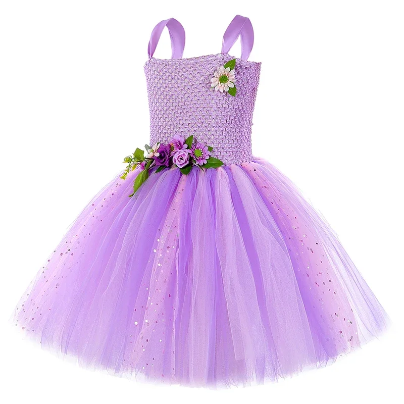 Hn8 cintilante lavanda flor trajes de fadas para meninas verde tinker bel vestidos de princesa com asas crianças aniversário ballet tut) 4dc