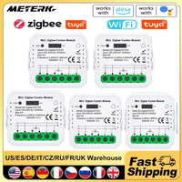 QS-Zigbee/Wifi-ECC02 Tuya ZigBee/WiFi Curtain Switch Module for Roller Shutter Blinds Motor Smart Home Google Home Alexa Control