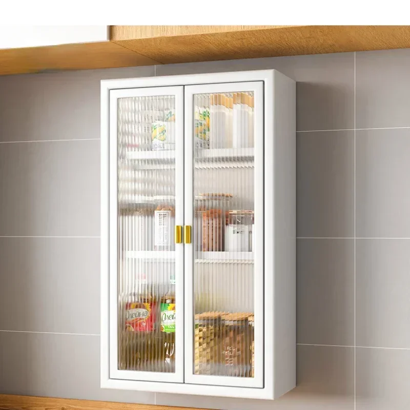 Transparent Waterproof Storage Cabinet: Non-perforated Wall-mounted Bathroom Shelves Simple Organizer