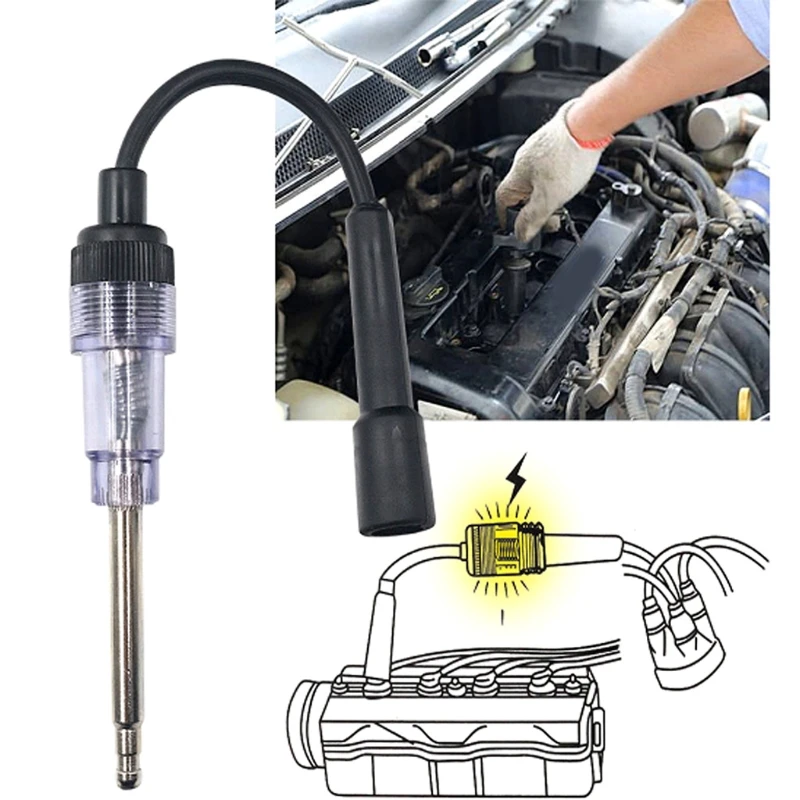 for Spark Plug Ignition Diagnose Engine Tester 6-12V for Automotive Car Lawn Mower Truck Motorcycle