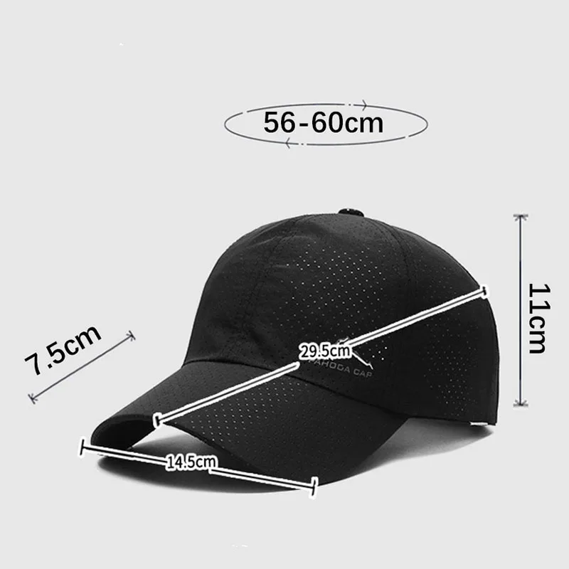 Summer For Men Women Solid Mesh Baseball Cap Outdoor Breathable Adjustable Quick Dry Waterproof Fishing Sunhat Running Sweat Hat