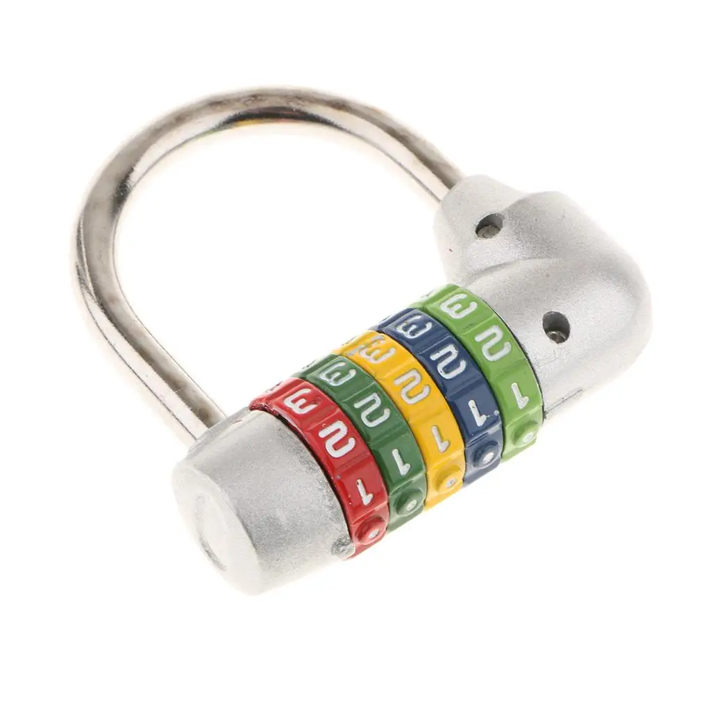 Zinc Alloy Resettable 5 Dial Password Padlock Combination Lock Suitcase Mini Luggage Security Lock for Travel Bag