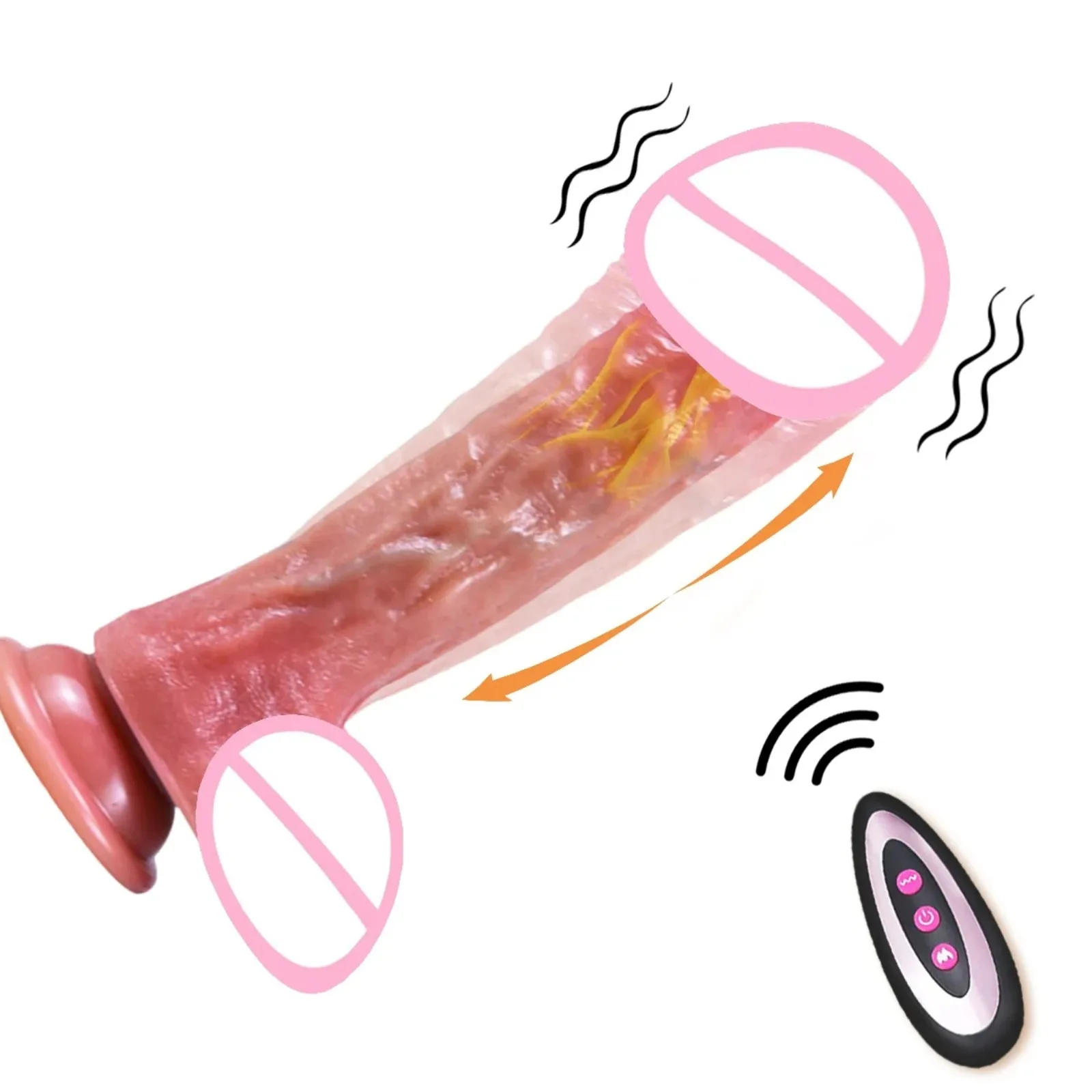 Wireless Rechargeable Vibrating Massager Remote Control Heating Function Telescopic Liquid Silicone Design For Women Vibrator18+