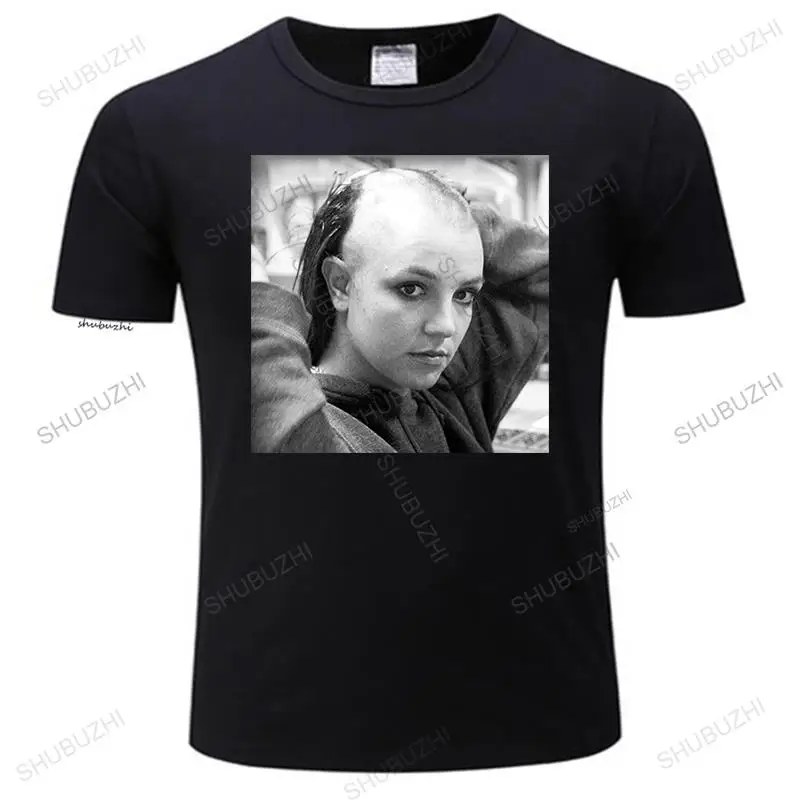 mens high quality short sleeve t shirt vintage tee tops Bald britney spears Heavy summer cotton brand loose teeshirt plus size