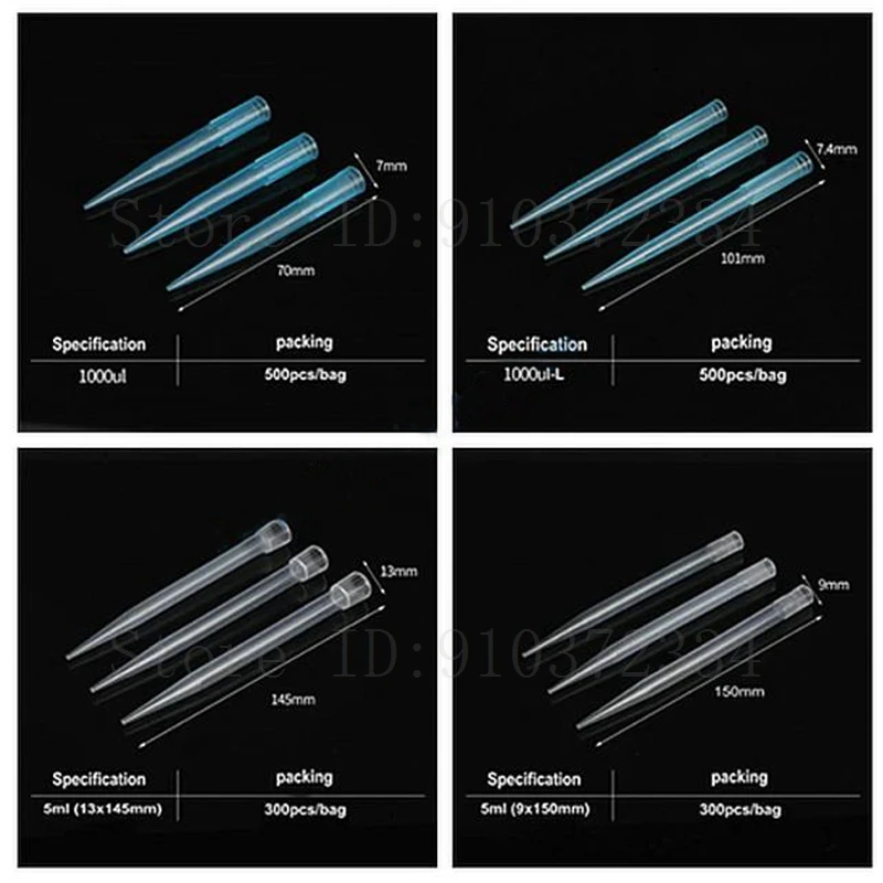 10ul 200ul 1000ul 5ml 10ml Wegwerp PP Plastic Pipet Tips Voor Pipettor Tips