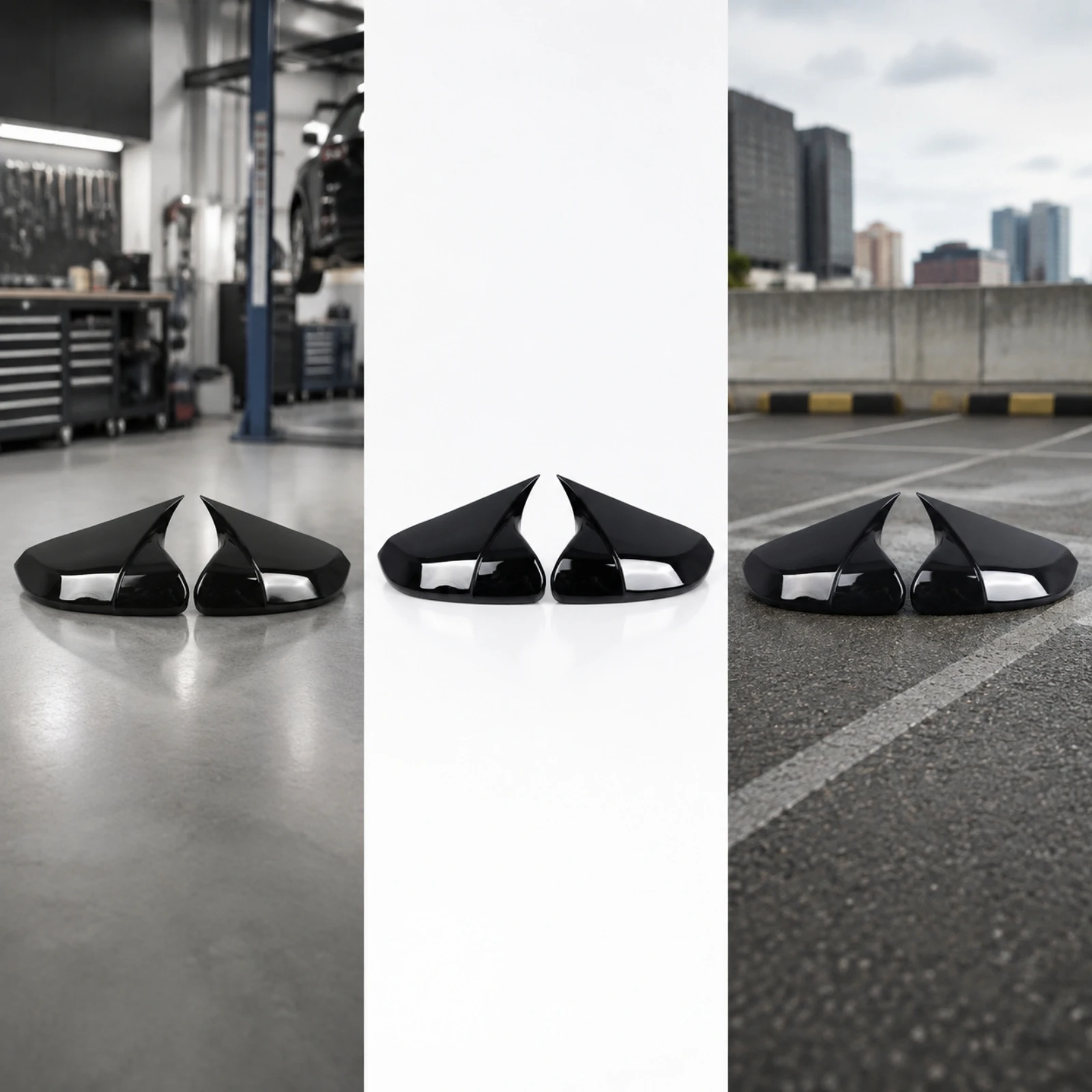 2 Pieces Side Mirror Trim Cover Glossy Black instrumentStyle Rearview Mirror Shell Cover Car Accessory High Quality Slim