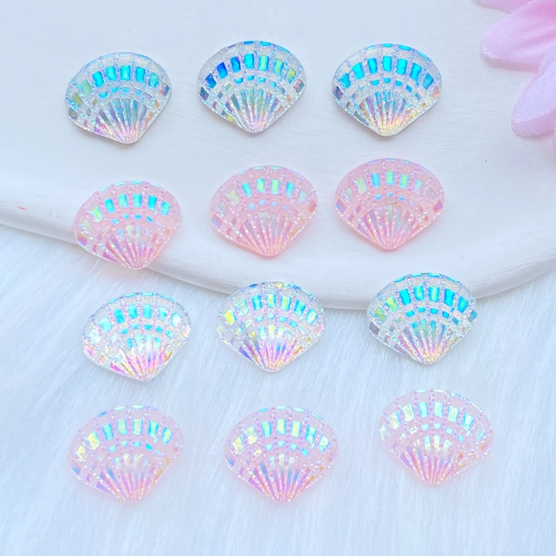 40Pcs New Cute Resin Mini Shiny Shells Flat Back Cabochon Scrapbooking Hair Bow Center Embellishments DIY Accessories