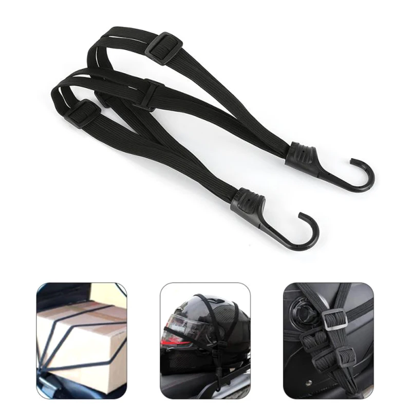 60cm Motorcycle Luggage Belt Helmet Gear Fix Elastic Buckle Rope High Strength Retractable Protection