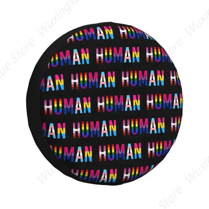 

Rainbow Human Lgbt Spare Wheel Cover for Jeep Hummer 4WD RV Custom Lesbian Gay Pride Tire Protector 14" 15" 16" 17" Inch