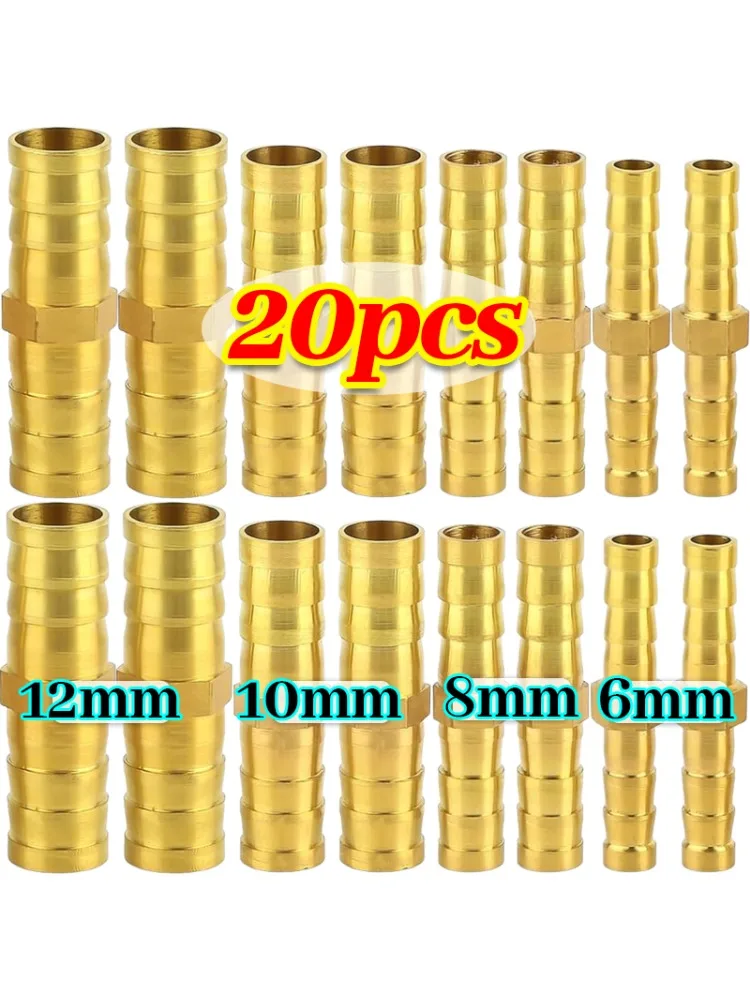 Raccord de tuyau droit à Double pagode en laiton, 20/1x, connecteur rapide d'eau de jardin, adaptateur d'irrigation, coupleur barbelé en cuivre