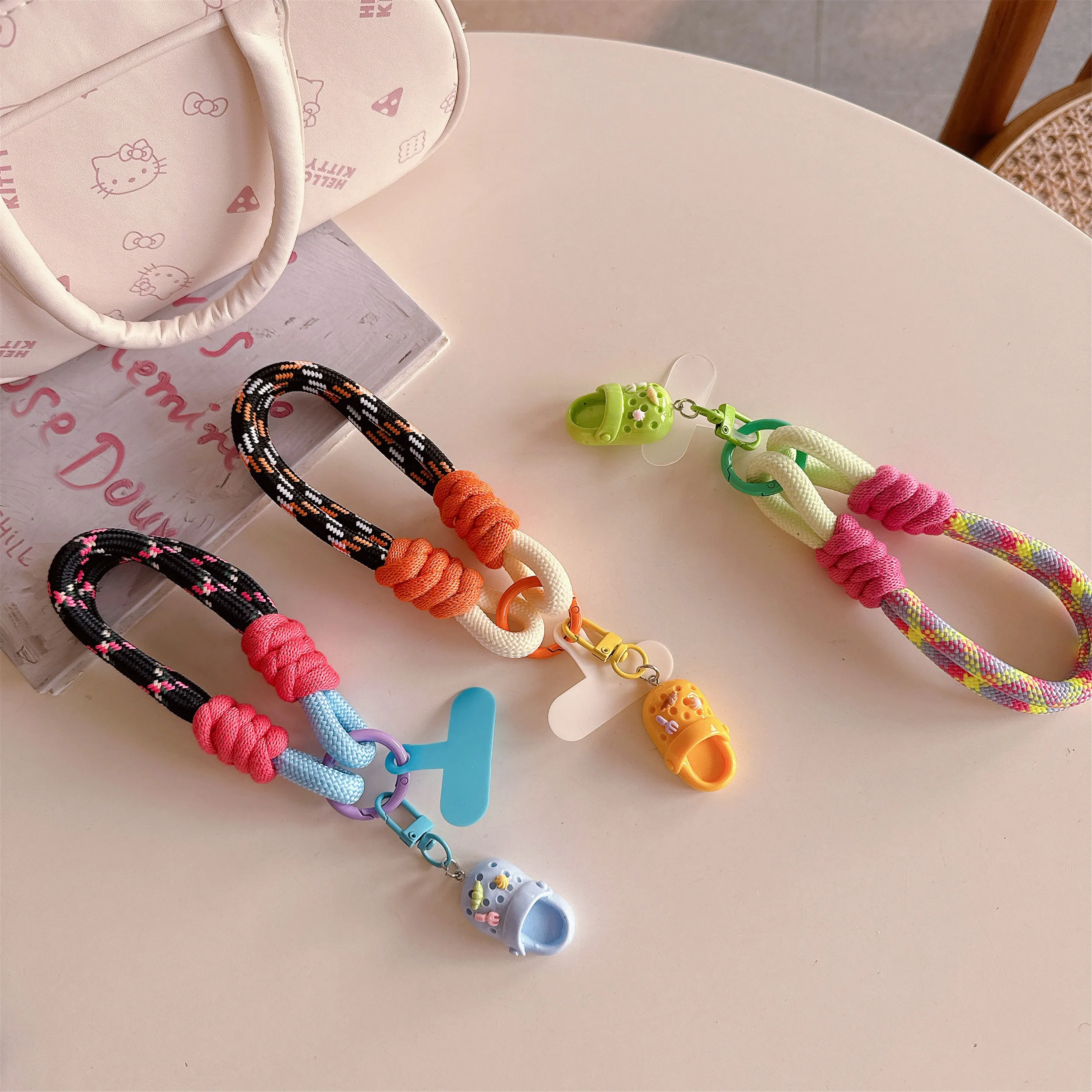 

Universal Braided Mobile Phone Lanyard Strap Cave shoe pendant Hanging Chain Ring Cord Patch Wrist Strap Cell Phone Detachable