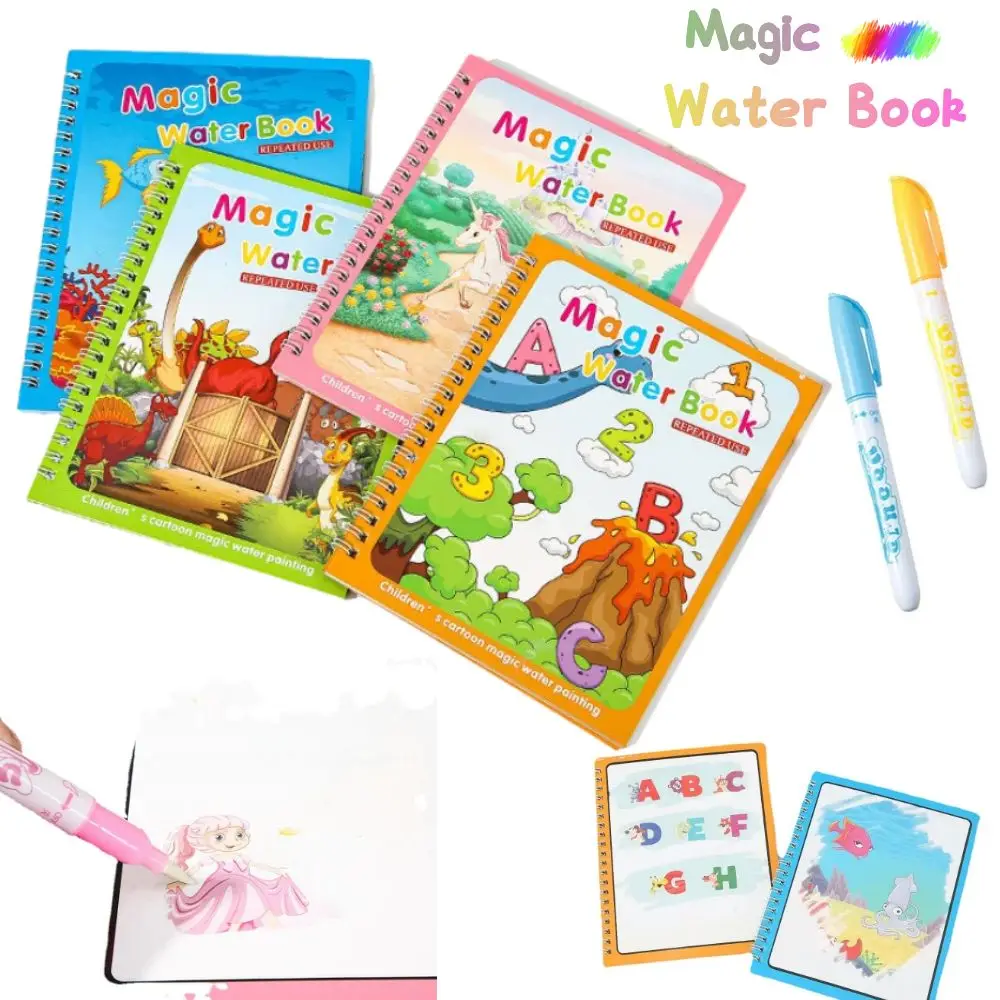 Magic Water Doodle-boek voor peuters, Montessori goedgekeurd zintuiglijk speelgoed met 10 herbruikbare pagina's, kerstleercadeau voor kinderen