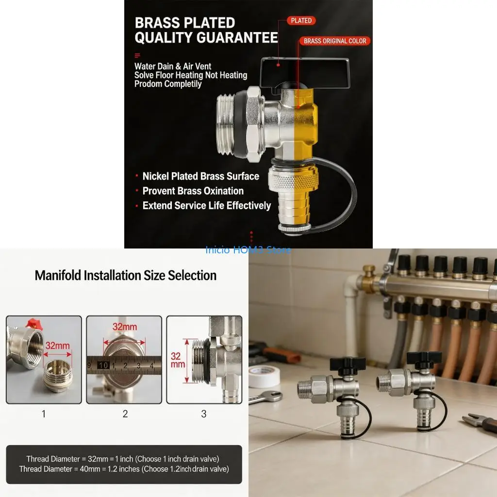 A5YD Copper Underfloor Heating Distributor Valves Water Separator Easy to Install