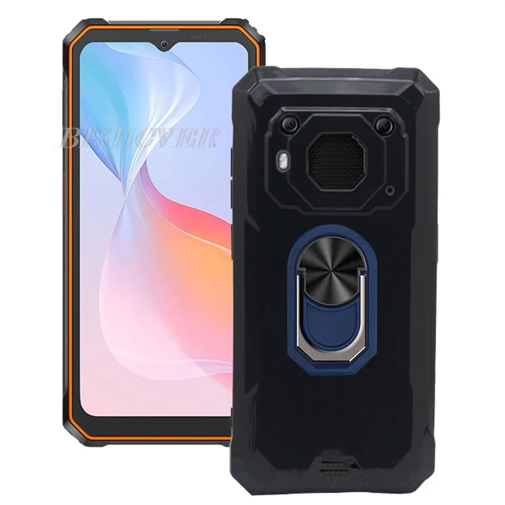 ل Blackview BV6200 Plus 6.56 "B BV6200Plus BV 6200 Pro عودة حلقة حامل قوس جراب هاتف الهاتف الذكي بولي TPU لينة غطاء سيليكون