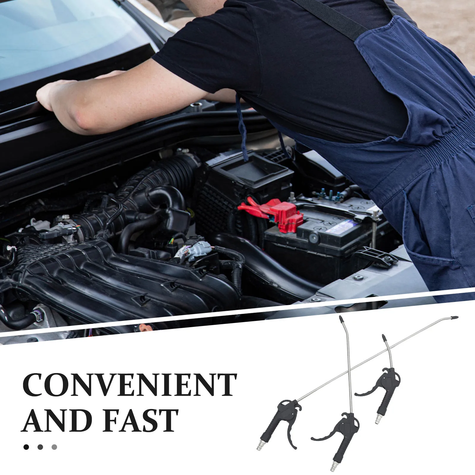 

3Pcs Pneumatic Air Blower Stable Operation Car Interior Cleaner Effective Debris Removal Tool Air Blower Blow Cleaner