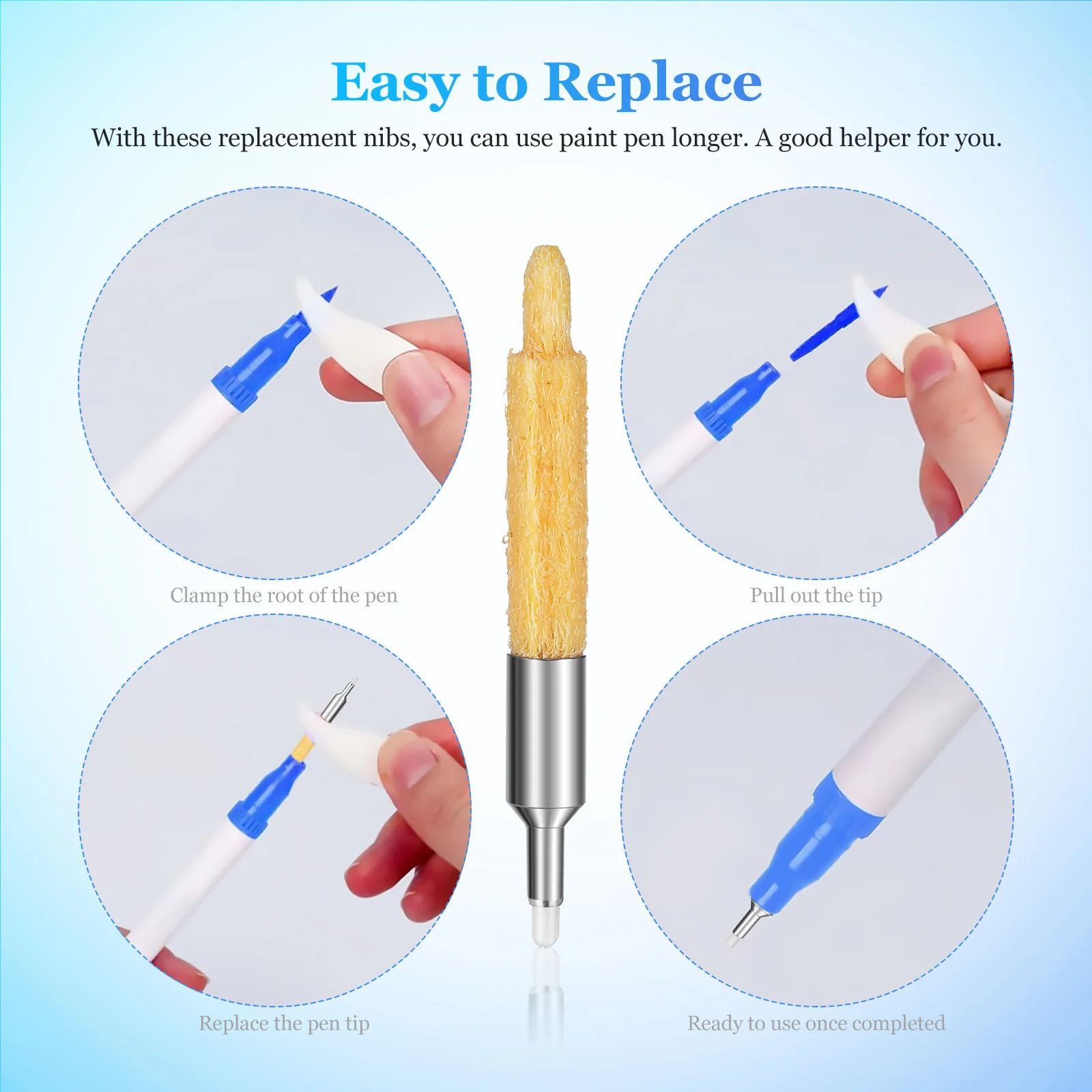 20 قطعة قلم طلاء أكريليك نصائح بديلة نقاط وظيفية ناعمة تمديد عمر علامات مثالية لطلاب الفنانين #4