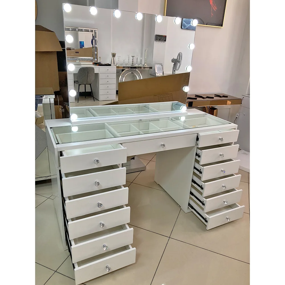 Makeup table, dresser, Chinese studio light bulb, bedroom chest integrated design