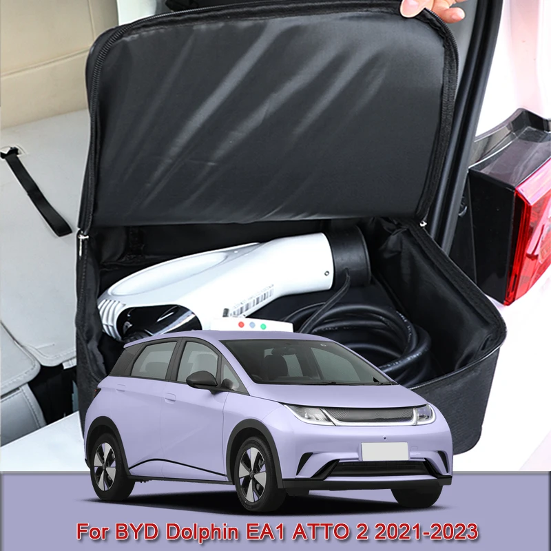 EV Car Charging Cable Storage Carry Bag Charger Plugs Sockets Waterproof Fire Retardant Fit For BYD Dolphin EA1 ATTO 2 2021-2023