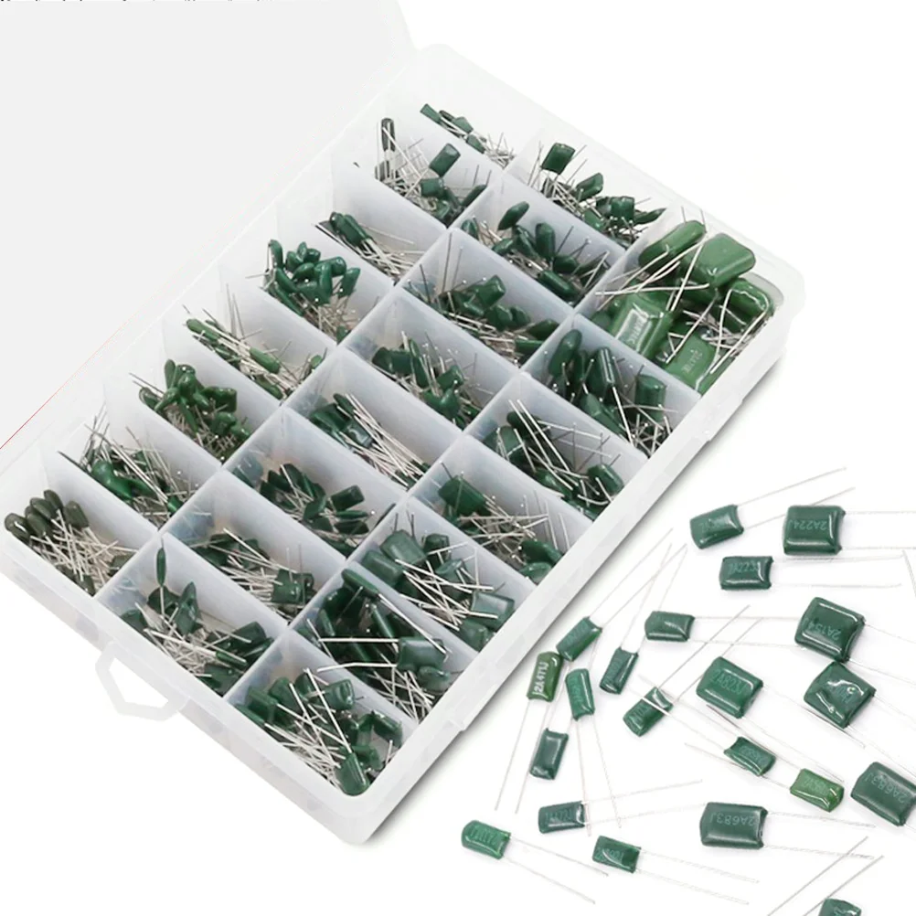 

660 Pcs Capacitor Capacity High Stability Capacitors Polyester Film Kit Capacitance Package Assortment Size