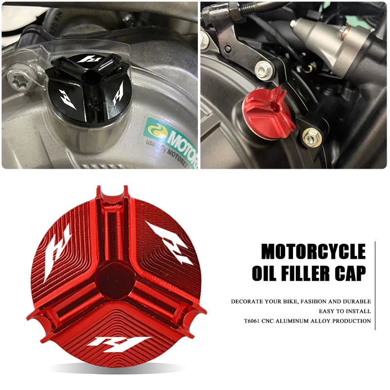 

LOGO R1 Motorcycle Aluminum Engine Oil Filler Cap Plug for YAMAHA R1 2021 YZF-R1 1998-2020 2019 2018 2017 2016 Oil Filter Cup