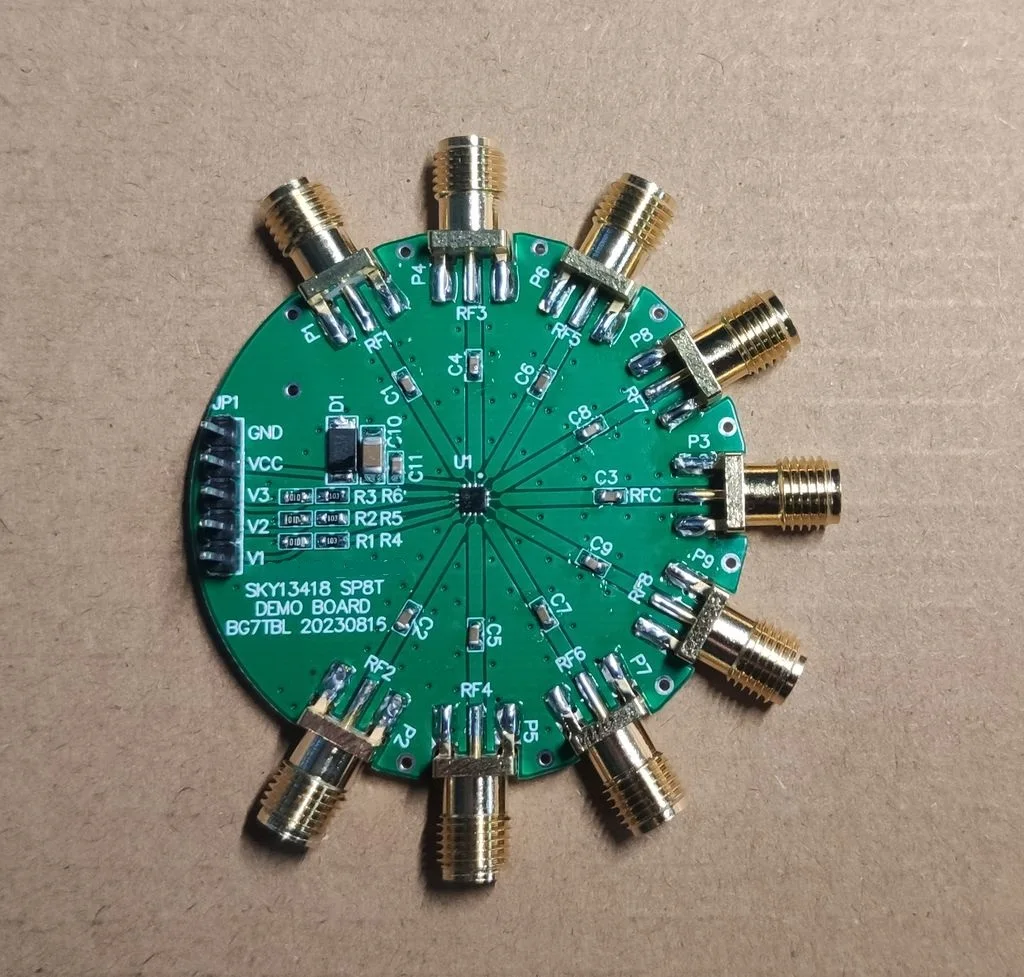 10K-6G SP8T Switch 1 Out of 8  0.1G Test Board Single Pole Eight Throw RF Microwave SKY13418