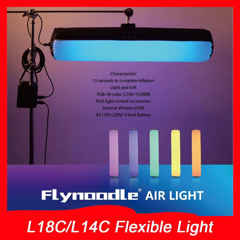 Flynoodle L18C/L14C Flexible Light 2700-10000K RGB Video Fill Ligh  Full Color Photo Shooting Lighting