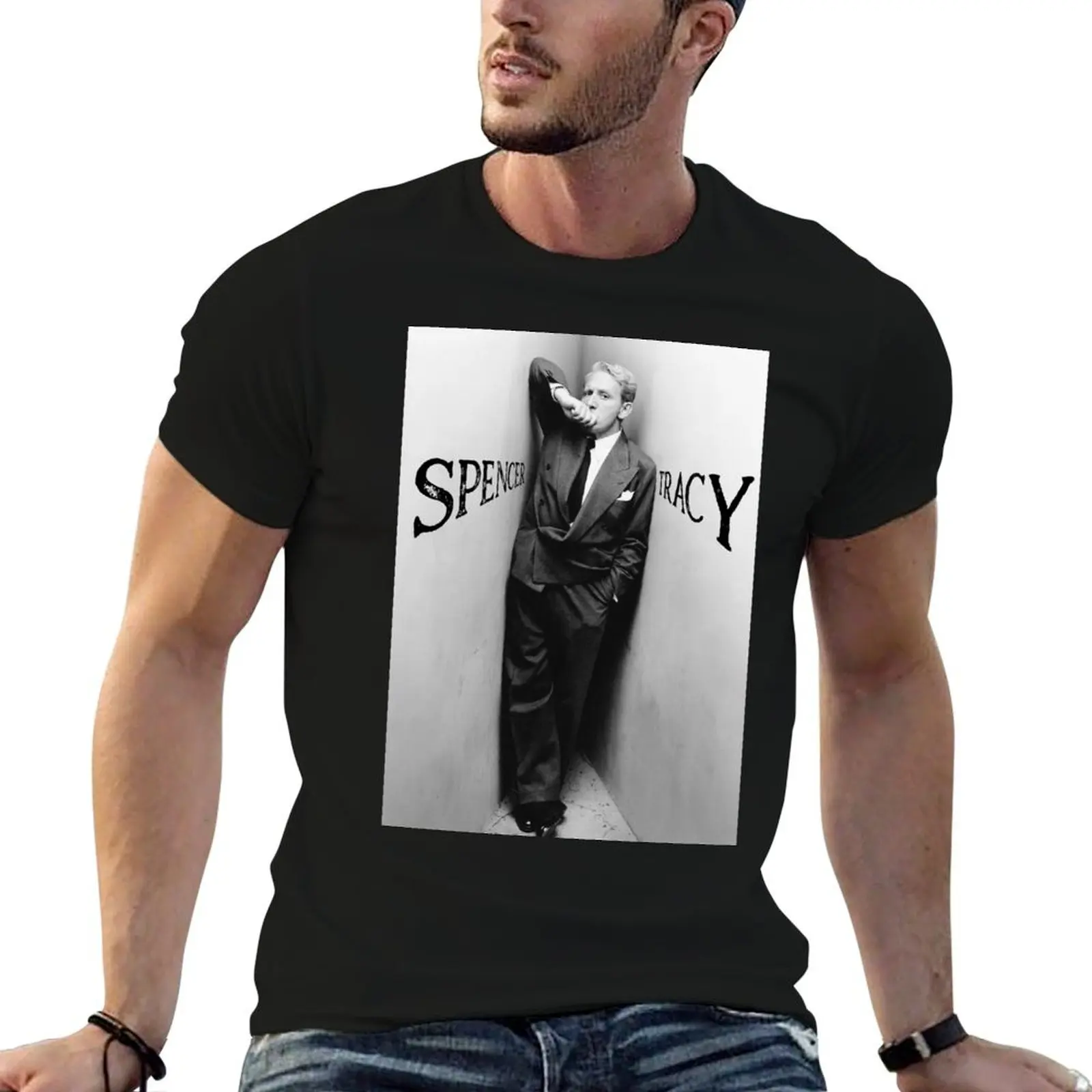 Spencer Tracy T-Shirt vintage graphic tee animal prinfor boys t shirts men