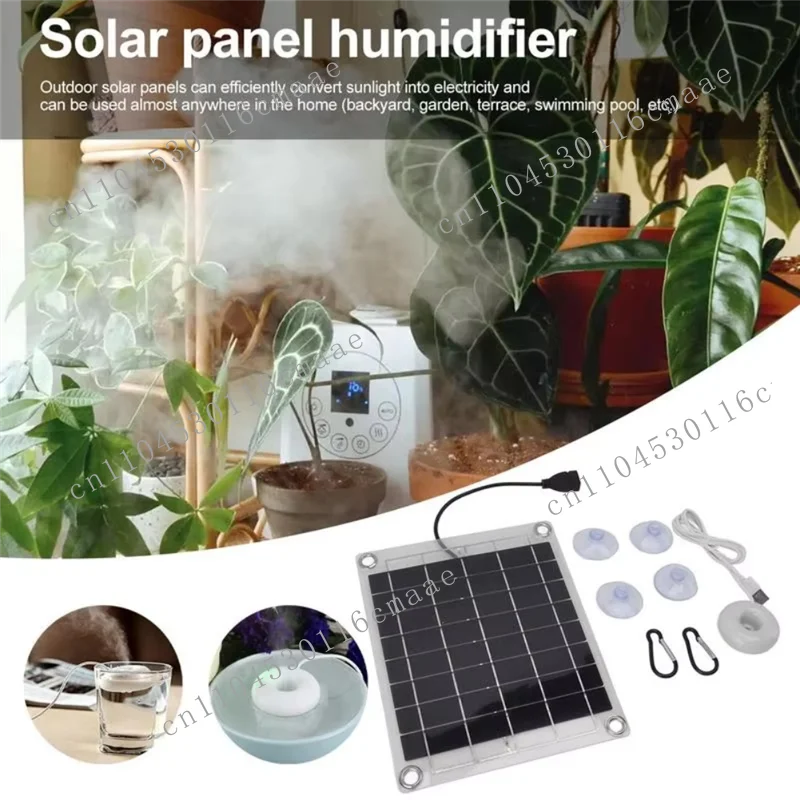 New Solar Panel Humidifier 10W Single Sided Portable USB Atomizer Energy Saving Moisturizing Water Pump Gardening Supplies-A79G