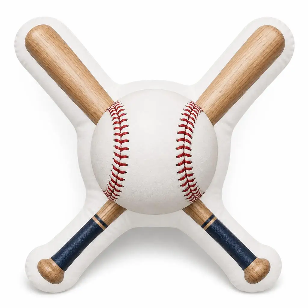 Crossed Baseball Player Bats Players Gift Plush Pillow Cushion Funny Stuffed Throw Pillow Home Decor Gift Sofa Bed