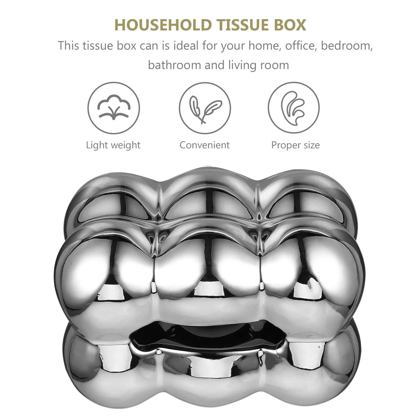 صندوق مناديل سيراميك مصمم على شكل فقاعات إبداعية، حامل مناديل سطح المكتب، سعة كبيرة للحمام وغرفة النوم والمكتب المنزلي #6