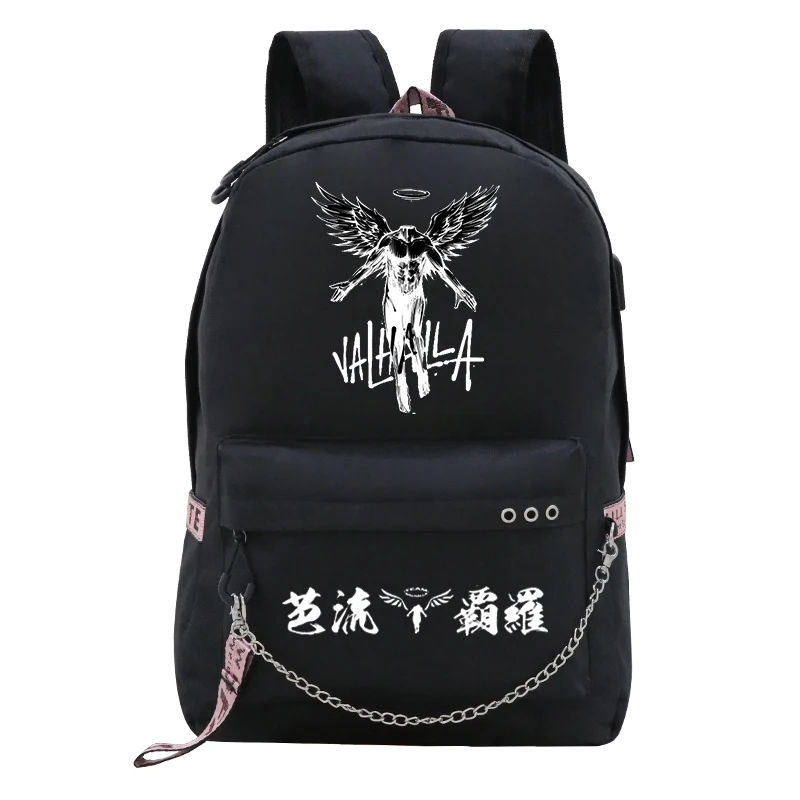 

Tokyo Revengers Valahalla Anime School Bags for Teenager USB Charging Laptop Backpack Girls Student Book Bag Mochila Travel Bag