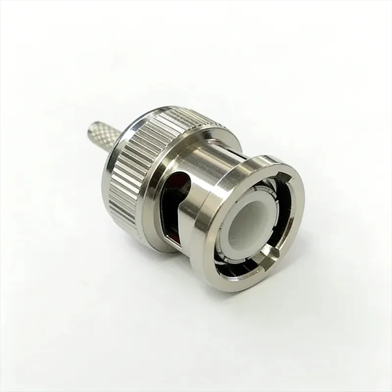 

Brass BNC Male Crimp Connector RF Coaxial BNC Plug for RG316 RG174 LMR100 Cable 50 Ohm Nickel Plated