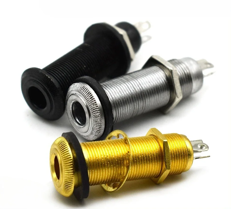 Replacement End Pin Jack for Electric Guitar, Universal All-Metal Threaded Output Jack Socket, Short Leg Design